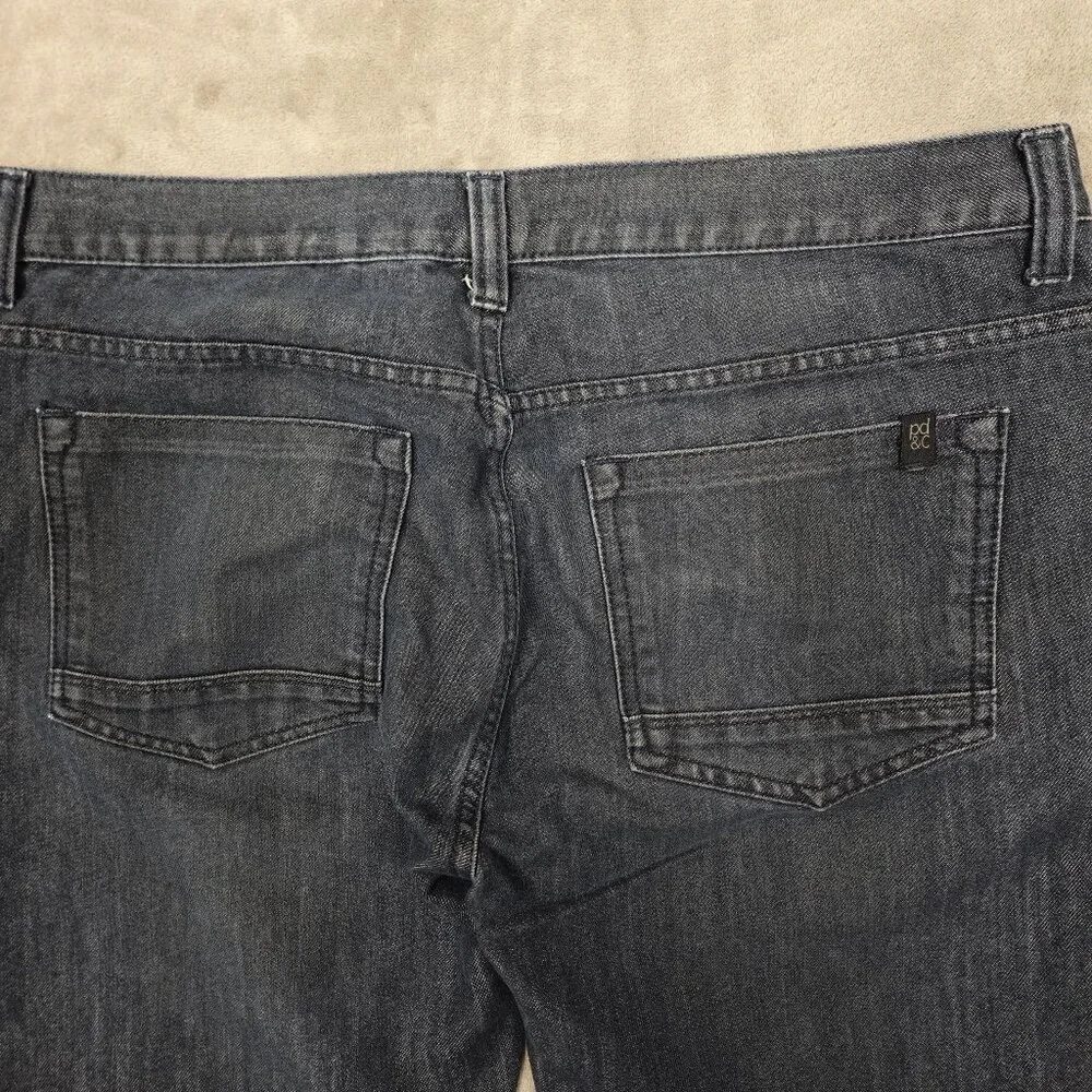 PD&C jeans straight‎ leg men's 36x32 dark wash blue paper denim and cloth